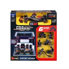 Bburago 18-38459V Pit Pass Diorama Red Bull Racing RB2 Max Verstappen 2025 Season Diecast Model