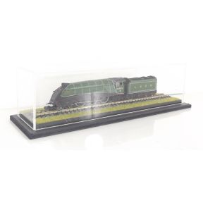 CMC 207818 N Gauge Display Case Black Base With Ballasted Track And Grass Strips 204mm x 50mm x 50mm