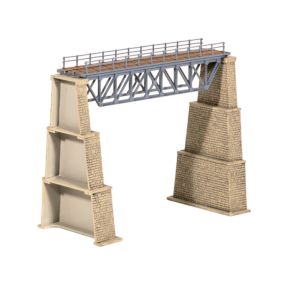 Ratio 240 N Gauge Steel Truss Bridge with Stone Piers