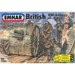 Emhar 7202 British Artillery WWI Figures & 18 Pounder Gun