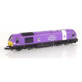 Dapol 2D-010-016 N Gauge Class 67 67007 Cargo DB Platinum Jubilee Purple