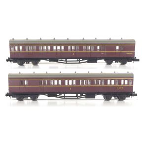 Dapol 2P-003-016-SH N Gauge GW B Set Coaches W6969W & W6940W BR Maroon