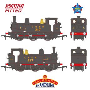 Bachmann 31-066SF OO Gauge NER E J71 0-6-0 Tank 317 LNER Lined Black DCC Sound Fitted