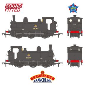 Bachmann 31-069SF OO Gauge NER E J71 0-6-0 Tank 68260 BR Black Early Emblem DCC Sound Fitted