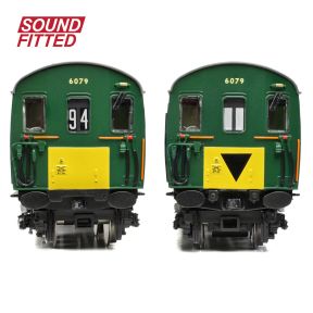 Bachmann 31-393SF OO Gauge Class 414 2 HAP 2 Car EMU 6079 BR Green Small Yellow Panels DCC Sound Fitted