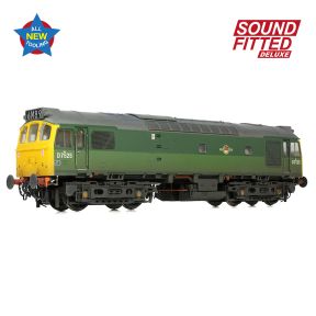 Bachmann 32-342SFX OO Gauge Class 25/2 D7525 BR Two Tone Green Full Yellow Ends Weathered DCC Sound Fitted Deluxe