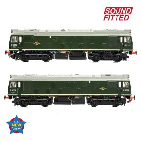 Bachmann 32-343SF OO Gauge Class 25/1 D5225 BR Green Small Yellow Panels DCC Sound Fitted