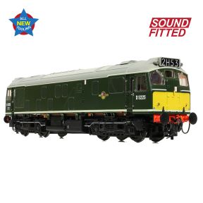 Bachmann 32-343SF OO Gauge Class 25/1 D5225 BR Green Small Yellow Panels DCC Sound Fitted