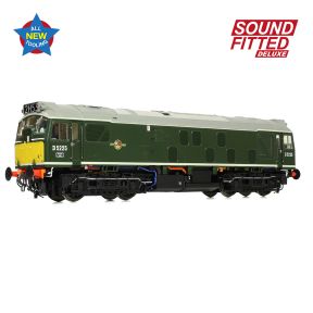 Bachmann 32-343SFX OO Gauge Class 25/1 D5225 BR Green Small Yellow Panels DCC Sound Fitted Deluxe