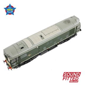 Bachmann 32-343SFX OO Gauge Class 25/1 D5225 BR Green Small Yellow Panels DCC Sound Fitted Deluxe