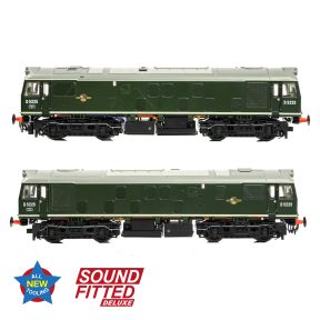 Bachmann 32-343SFX OO Gauge Class 25/1 D5225 BR Green Small Yellow Panels DCC Sound Fitted Deluxe