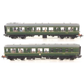 Bachmann 32-515A-SH OO Gauge Derby Lightweight 2 Car DMU BR Green Small Yellow Warning Panels DCC Sound Fitteed