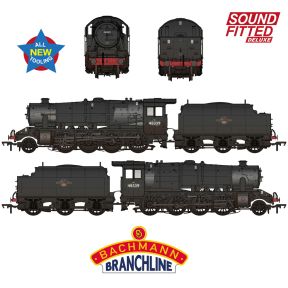 Bachmann 35-235SFX OO Gauge LMS 8F 2-8-0 48339 BR Black Late Crest Riveted Tender Weathered DCC Sound Fitted Deluxe