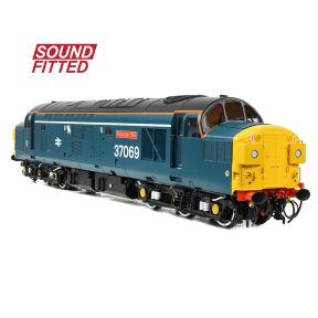 Bachmann 35-312SF OO Gauge Class 37/0 37069 'Thornaby TMD' BR Blue White Stripe Split Headcode DCC Sound Fitted