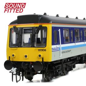 Bachmann 35-505SF OO Gauge Class 117 3 Car DMU 117308 BR Regional Railways DCC Sound Fitted