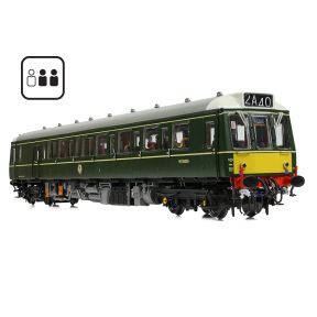 Bachmann 35-528PF OO Gauge Class 121 Railcar W55028 BR Green Small Yellow Panels With Passengers