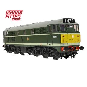 Bachmann 35-802ASFX OO Gauge Class 30 D5862 BR Green Small Yellow Panels DCC Sound Fitted Deluxe