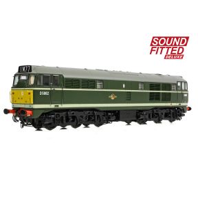 Bachmann 35-802ASFX OO Gauge Class 30 D5862 BR Green Small Yellow Panels DCC Sound Fitted Deluxe