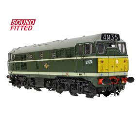 Bachmann 35-802SF OO Gauge Class 30 D5574 BR Green Small Yellow Panels DCC Sound Fitted