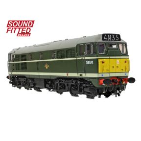 Bachmann 35-802SFX OO Gauge Class 30 D5574 BR Green Small Yellow Panels DCC Sound Fitted Deluxe