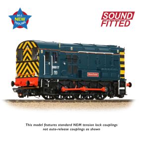 Bachmann 35-915SF OO Gauge Class 08 Shunter 08617 'Steve Purser' BR Blue DCC Sound Fitted