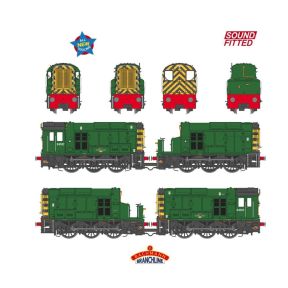 Bachmann 35-945SF OO Gauge Class 13 D4502 BR Green Wasp Stripes Sound Fitted