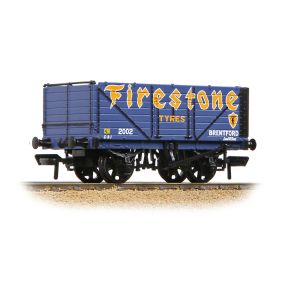 Bachmann 37-082B OO Gauge 7 Plank End Door Wagon Firestone Tyres Blue