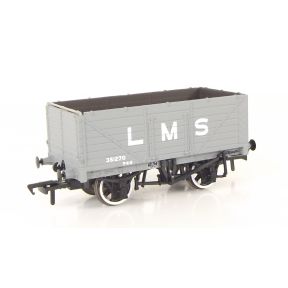 Bachmann 37-088-SH OO Gauge 7 Plank End Door Wagon LMS Grey