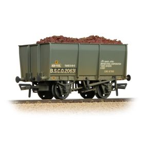 Bachmann 37-400C OO Gauge 16 Ton Steel Slope-Sided Tippler Mineral Wagon BSC Grey Weathered With Load B.S.C.O.20631