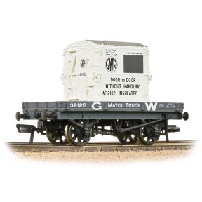 Bachmann 37-480 OO Gauge 1 Plank Wagon GWR Grey With GWR AF Container