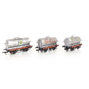 Bachmann 37-665-SH OO Gauge Set Of Three 14 Ton Tank Wagons BP Silver