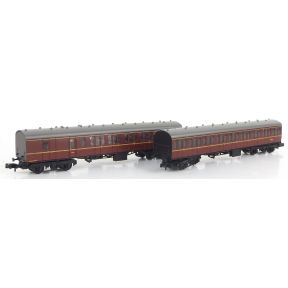 Graham Farish 370-062B N Gauge Set Of 2 BR Mk1 Suburban Coaches BR Maroon Split From Set