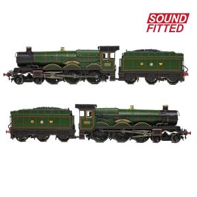 Graham Farish 372-034SF N Gauge GW Castle 4-6-0 5055 'Earl of Eldon' GW Lined Green GW Crest DCC Sound Fitted