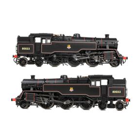 Graham Farish 372-535A N Gauge BR Standard 4MT Tank 80033 BR Lined Black Early Crest