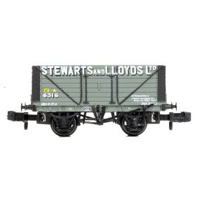Graham Farish 377-150C N Gauge 8 Plank Wagon Fixed Ends Stewarts & Lloyds Ltd Grey No.6316