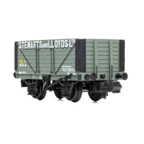 Graham Farish 377-150C N Gauge 8 Plank Wagon Fixed Ends Stewarts & Lloyds Ltd Grey No.6316