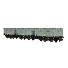 Graham Farish 378-055 N Gauge BR 24.5 Ton Mineral 3-Wagon Pack BR Grey