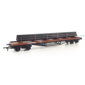 Bachmann 38-158-SH OO Gauge BDA Bogie Bolster Wagon BR Bauxite With Steel Pipes