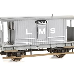 Bachmann 38-552A OO Gauge Midland Railway 20T Brake Van With Duckets LMS Grey