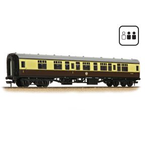 Bachmann 39-129DPF OO Gauge BR Mk1 CK Composite Corridor Coach BR (WR) Chocolate And Cream With Passengers W15801