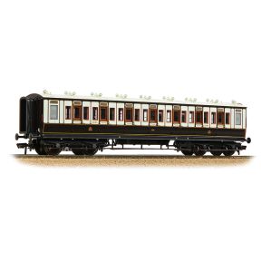 Bachmann 39-870 OO Gauge LNWR 50ft Arc Roof Third Corridor Coach LNWR Dark Claret And White