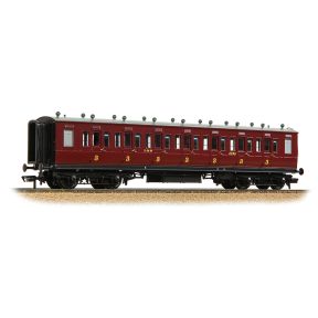 Bachmann 39-873A OO Gauge LNWR 50ft Arc Roof Third Corridor Coach LMS Crimson Lake