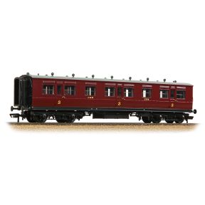 Bachmann 39-873A OO Gauge LNWR 50ft Arc Roof Third Corridor Coach LMS Crimson Lake