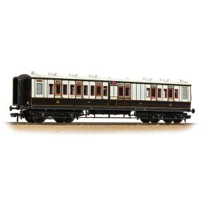 Bachmann 39-880 OO Gauge LNWR 50ft Arc Roof Brake Composite Corridor Coach LNWR Dark Claret And White