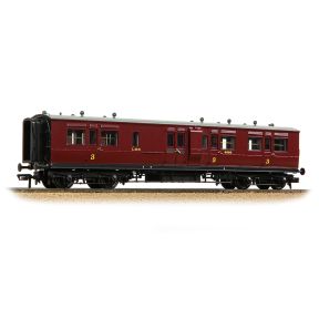 Bachmann 39-883 OO Gauge LNWR 50ft Arc Roof Brake Third Corridor Coach LMS Crimson Lake No.6080