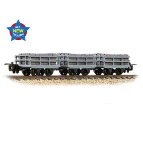 Bachmann 393-227 OO-9 Pack Of 3 Dinorwic Slate Wagons With Sides 3 Pack Grey With Loads