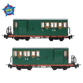 Bachmann 394-080 OO-9 Ffestiniog Railway Brake Third No. 10 FR Green with Red Ends