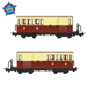 Bachmann 394-085 OO-9 Ffestiniog Railway Brake Third No. 8 Crimson And Cream