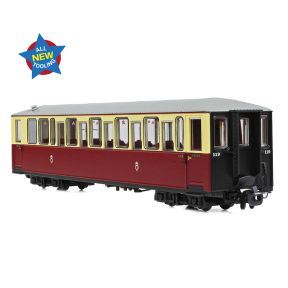 Bachmann 394-100 OO-9 Ffestiniog Railway Tin Car Saloon Third No. 119 FR Crimson And Cream