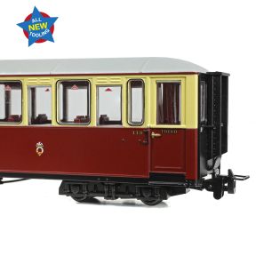 Bachmann 394-100 OO-9 Ffestiniog Railway Tin Car Saloon Third No. 119 FR Crimson And Cream